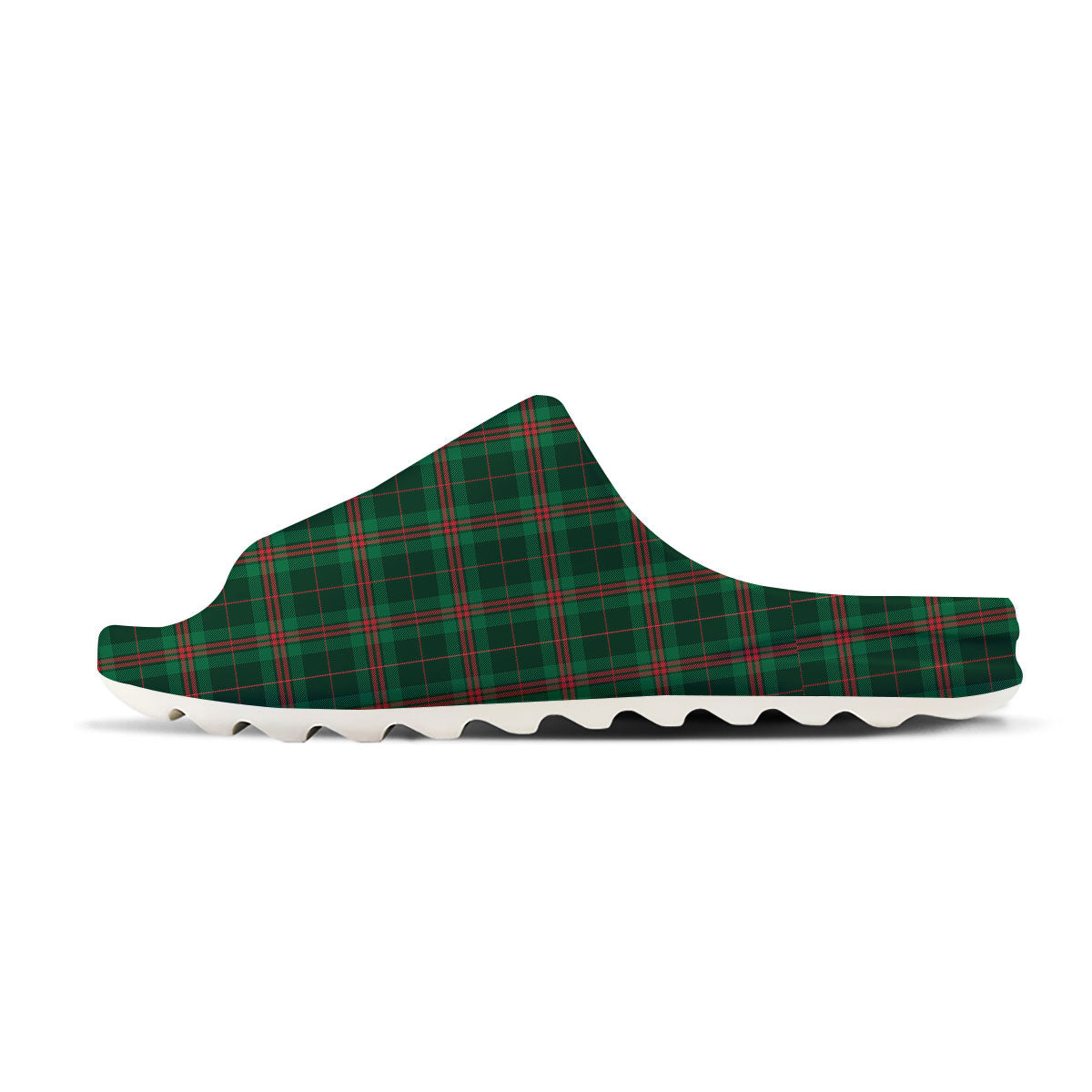 Stewart Tartan Red And Green Print Sandals-grizzshop