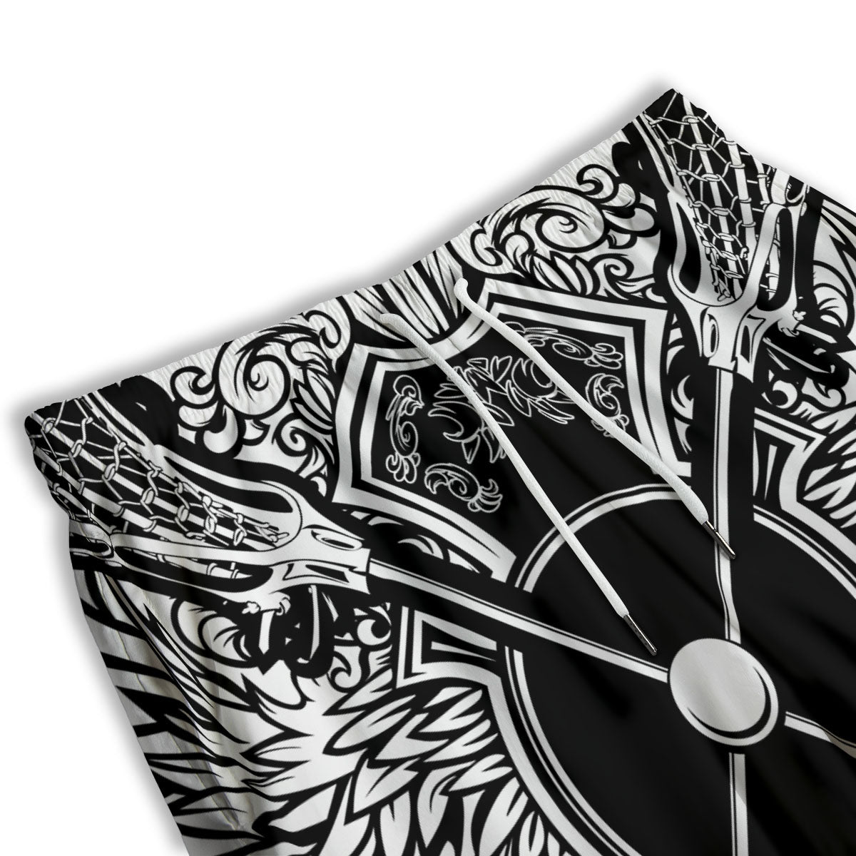 Sticks Lacrosse Ornate Wing Print Men's Athletic Shorts