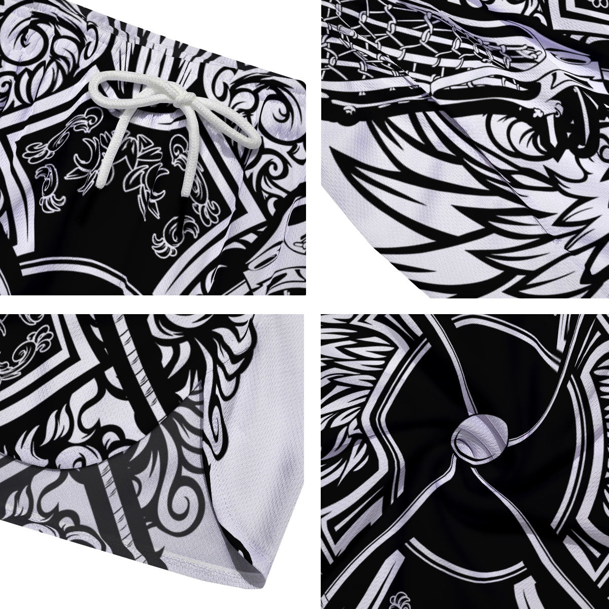 Sticks Lacrosse Ornate Wing Print Men's Running Shorts-grizzshop