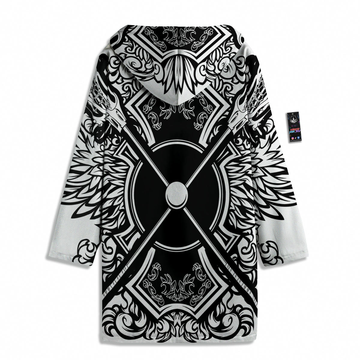 Sticks Lacrosse Ornate Wing Print Men's Windbreaker Jacket-grizzshop