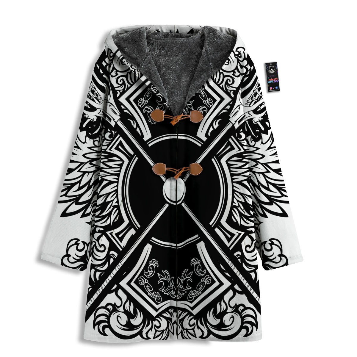 Sticks Lacrosse Ornate Wing Print Men's Windbreaker Jacket-grizzshop