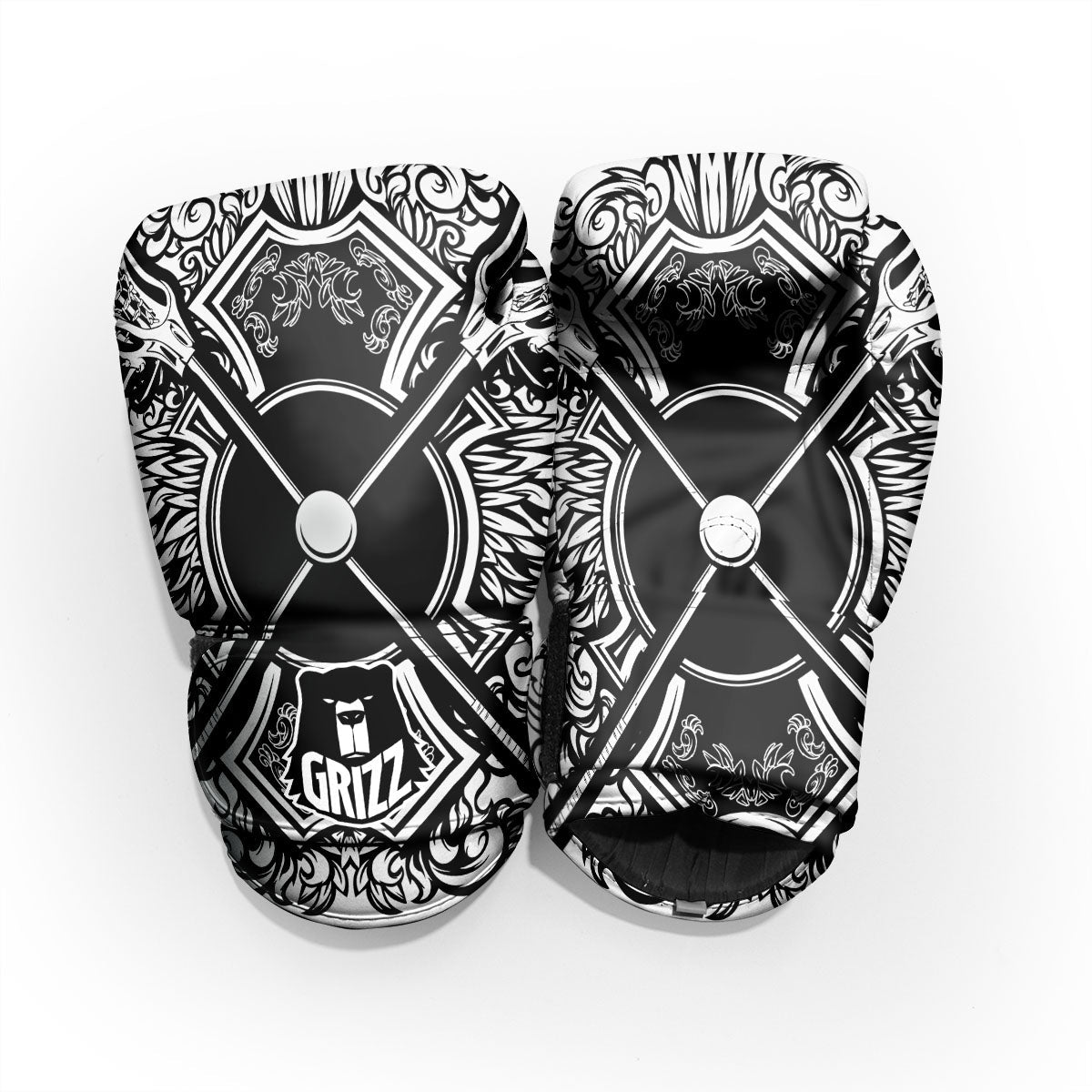 Sticks Lacrosse Ornate Wing Print Pro Boxing Glove