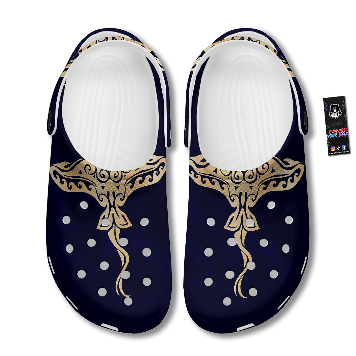 Stingray Spiritual Golden Print Clog-grizzshop