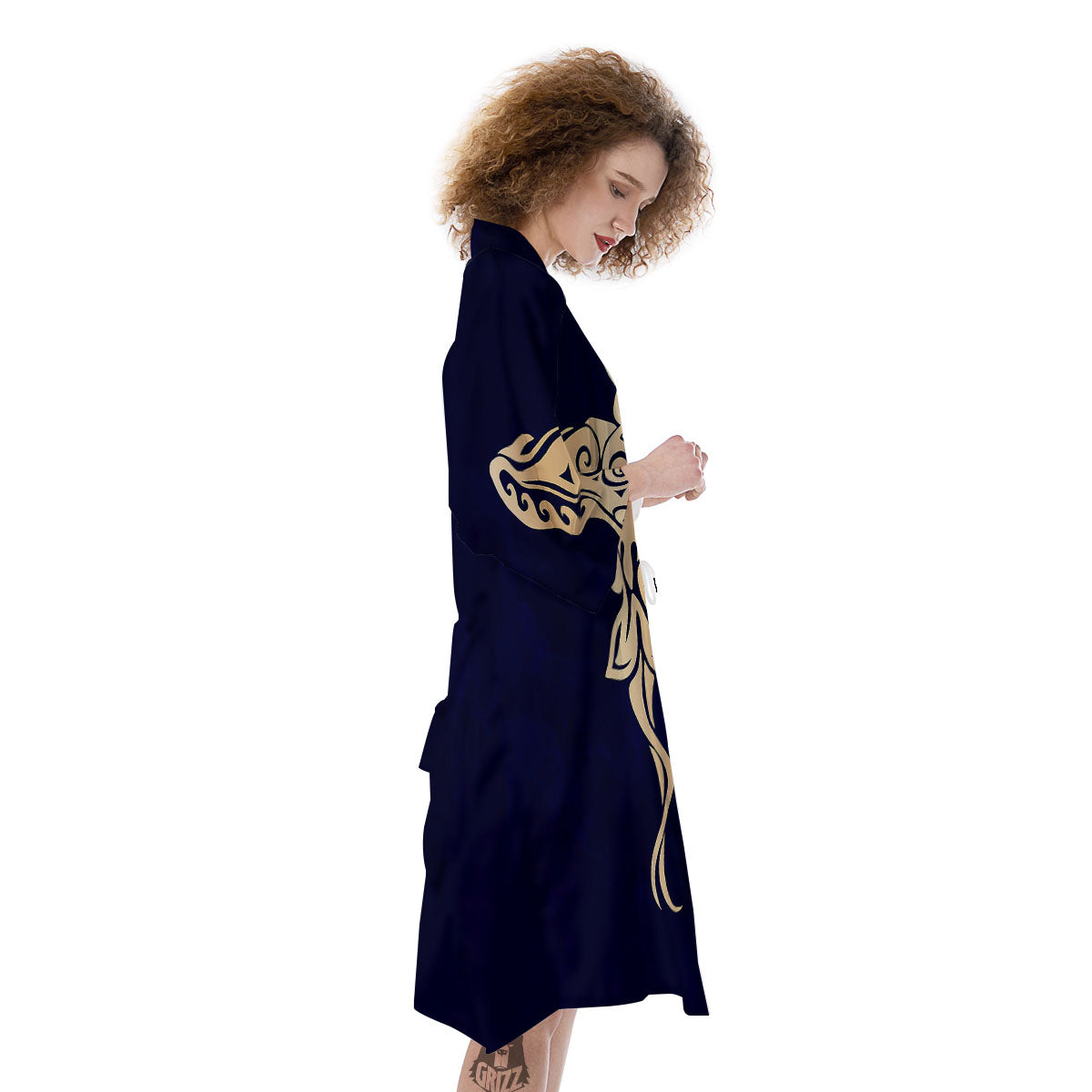 Stingray Spiritual Golden Print Kimono-grizzshop