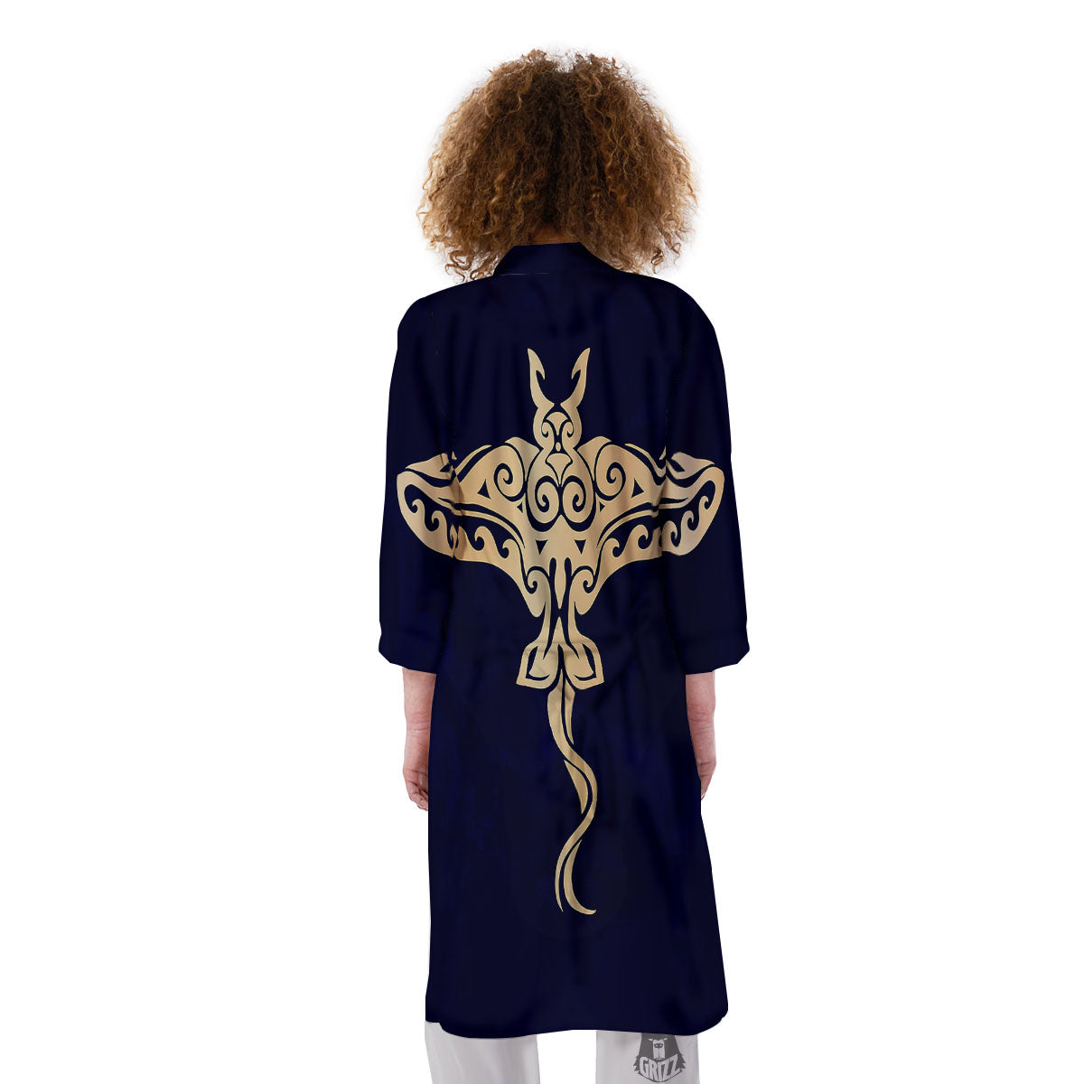 Stingray Spiritual Golden Print Kimono-grizzshop