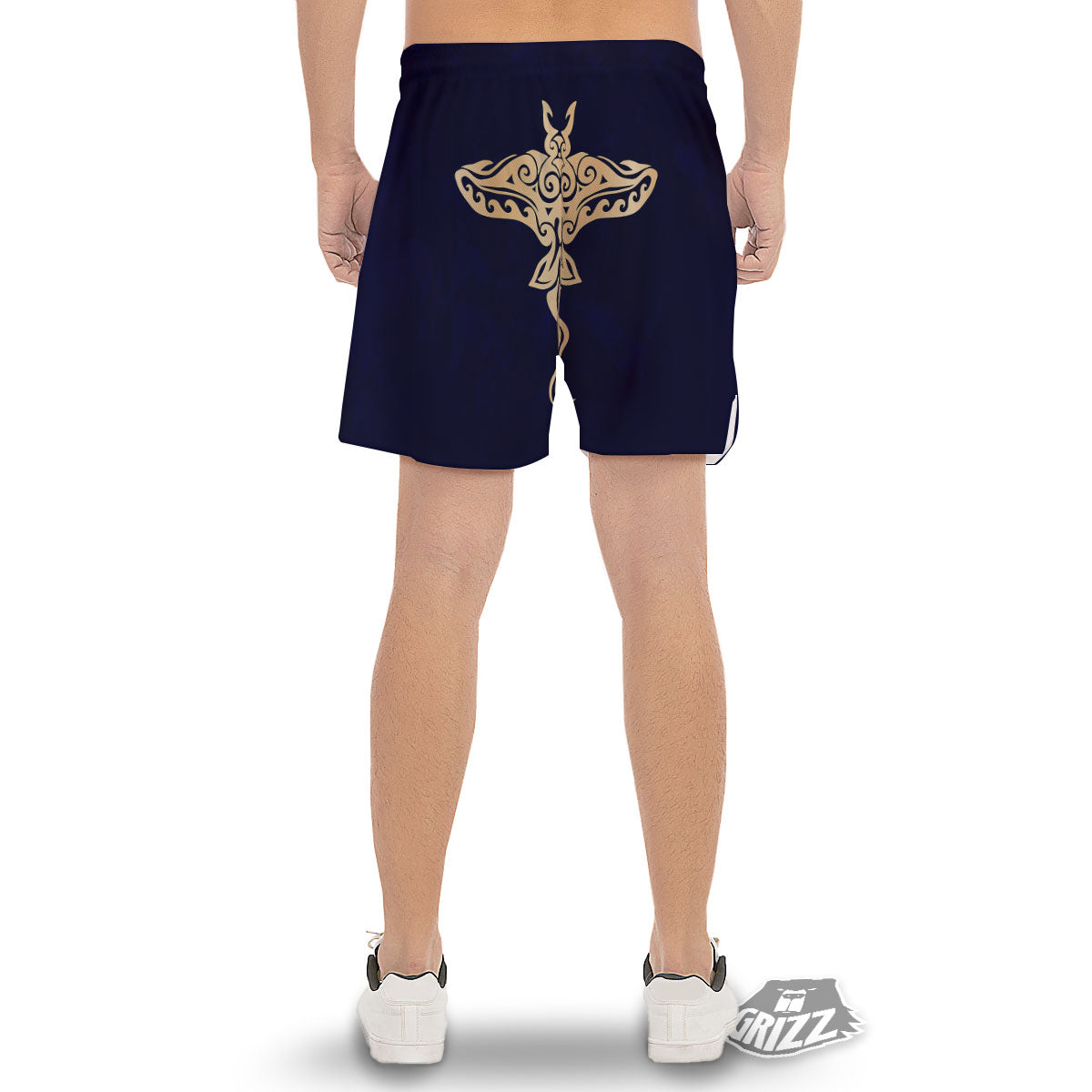 Stingray Spiritual Golden Print Men's Gym Shorts-grizzshop