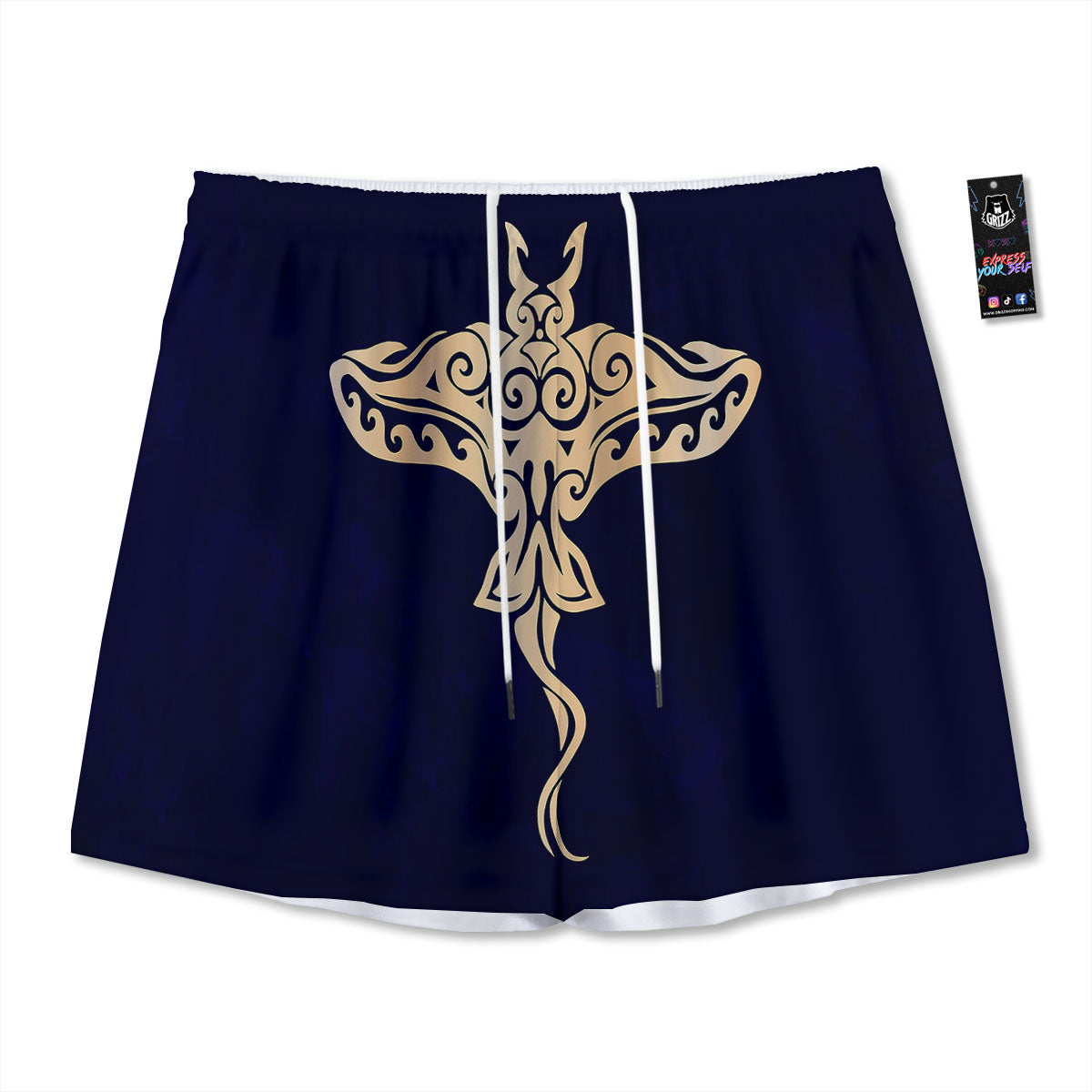 Stingray Spiritual Golden Print Mesh Shorts
