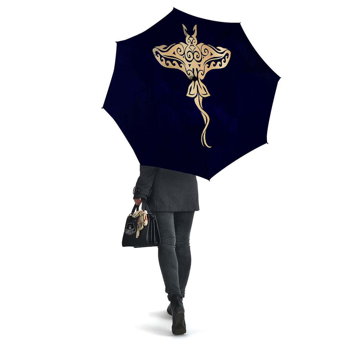 Stingray Spiritual Golden Print Umbrella-grizzshop