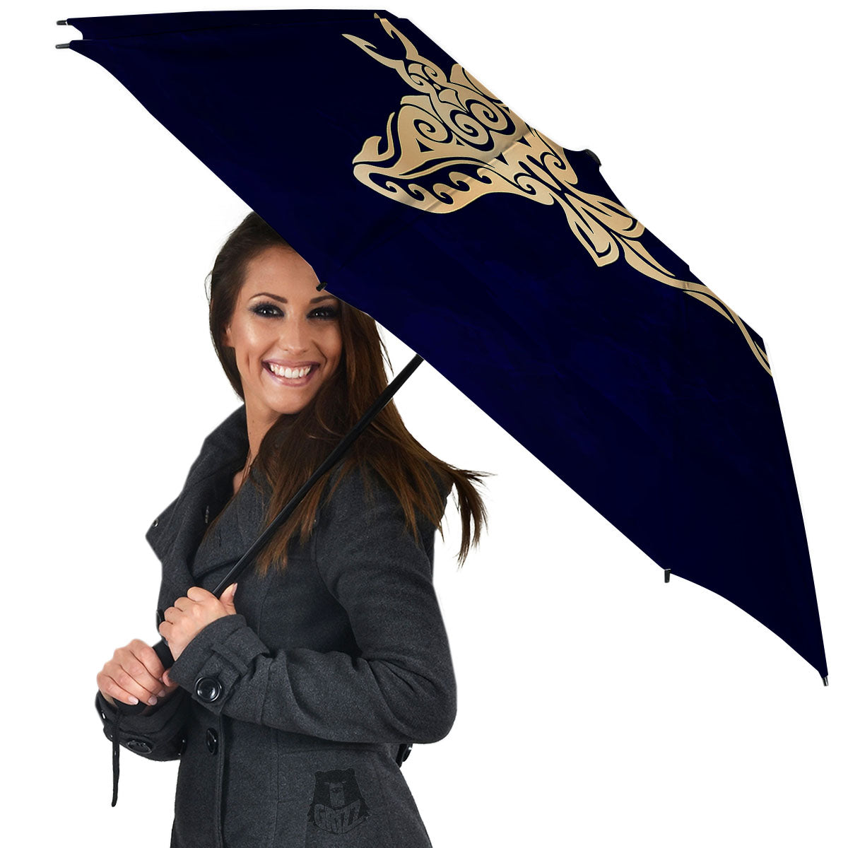 Stingray Spiritual Golden Print Umbrella-grizzshop