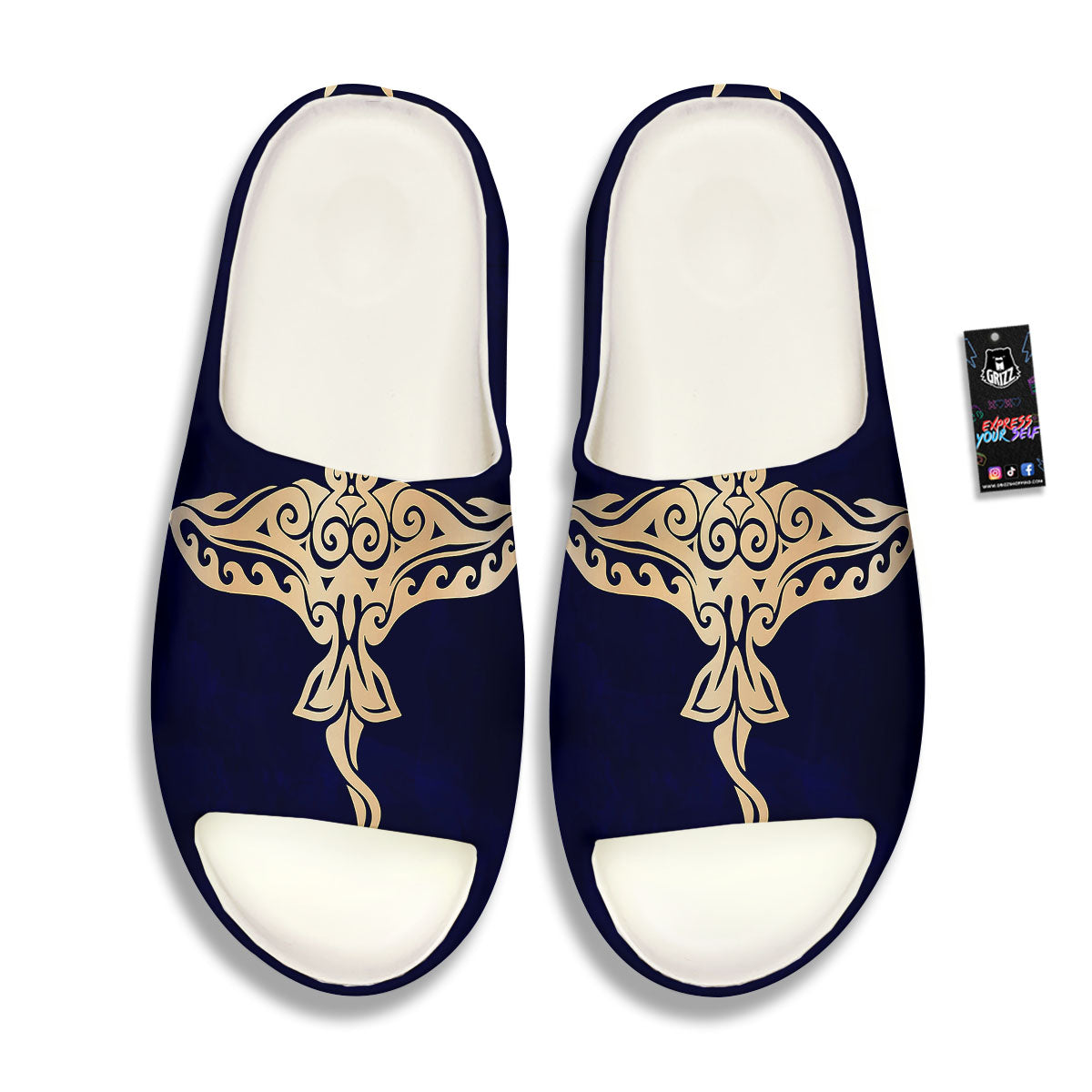 Stingray Spiritual Golden Print Sandals-grizzshop