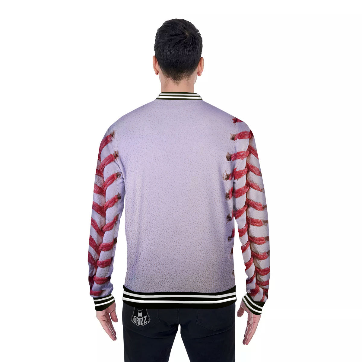 Stitching Baseball Print Baseball Jacket-grizzshop