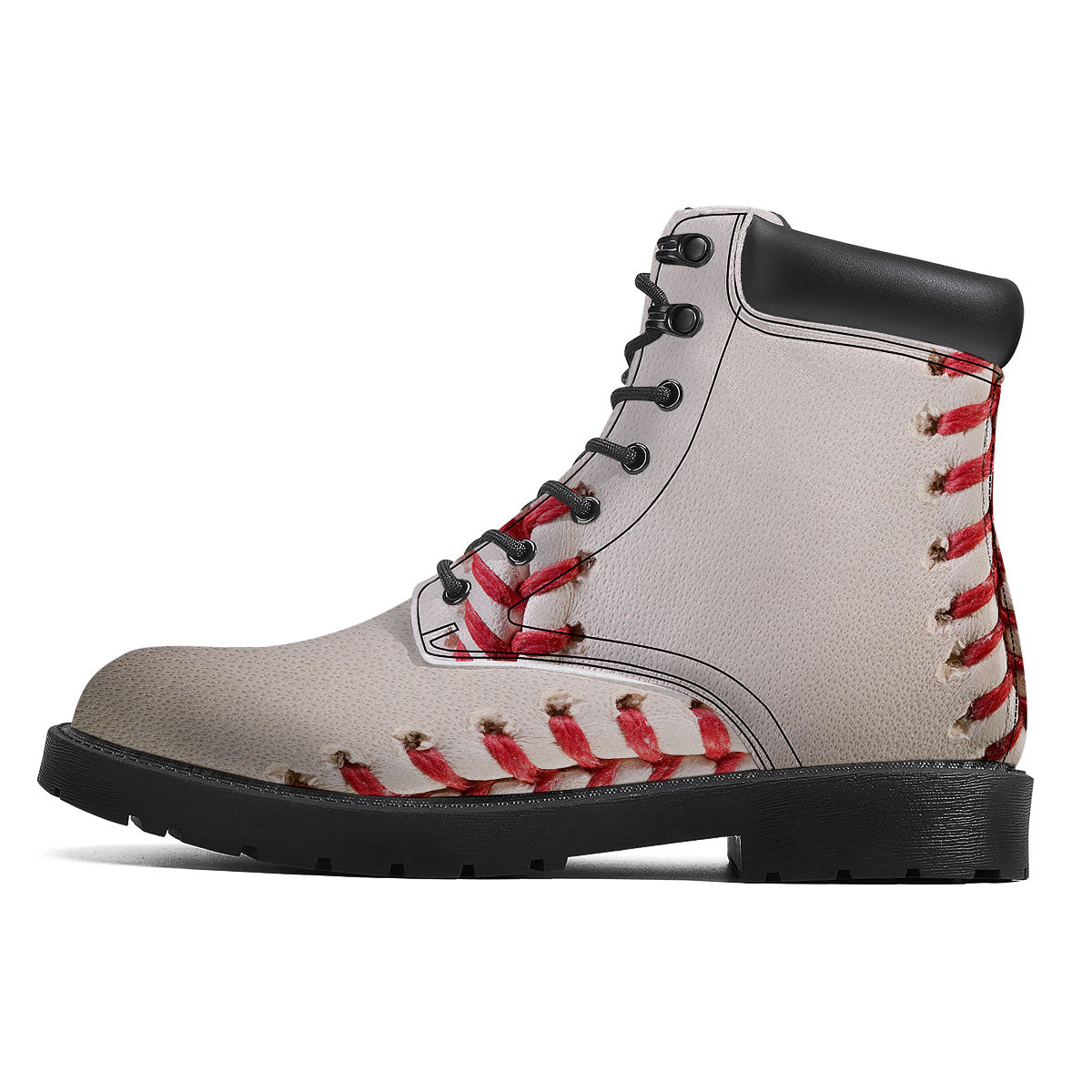 Stitching Baseball Print Boots-grizzshop