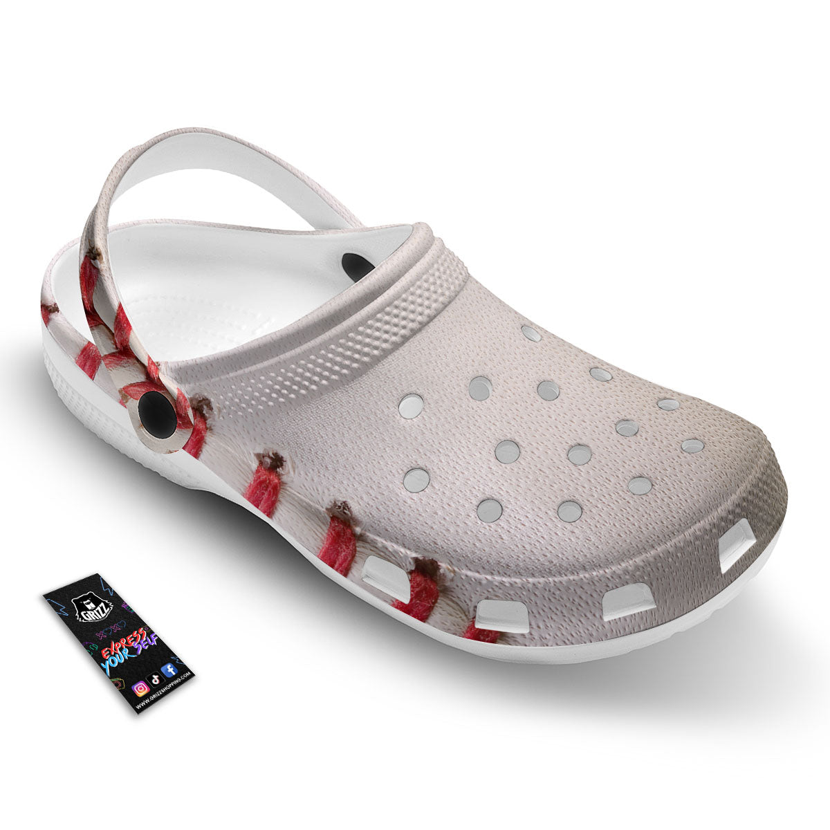 Stitching Baseball Print Clog-grizzshop