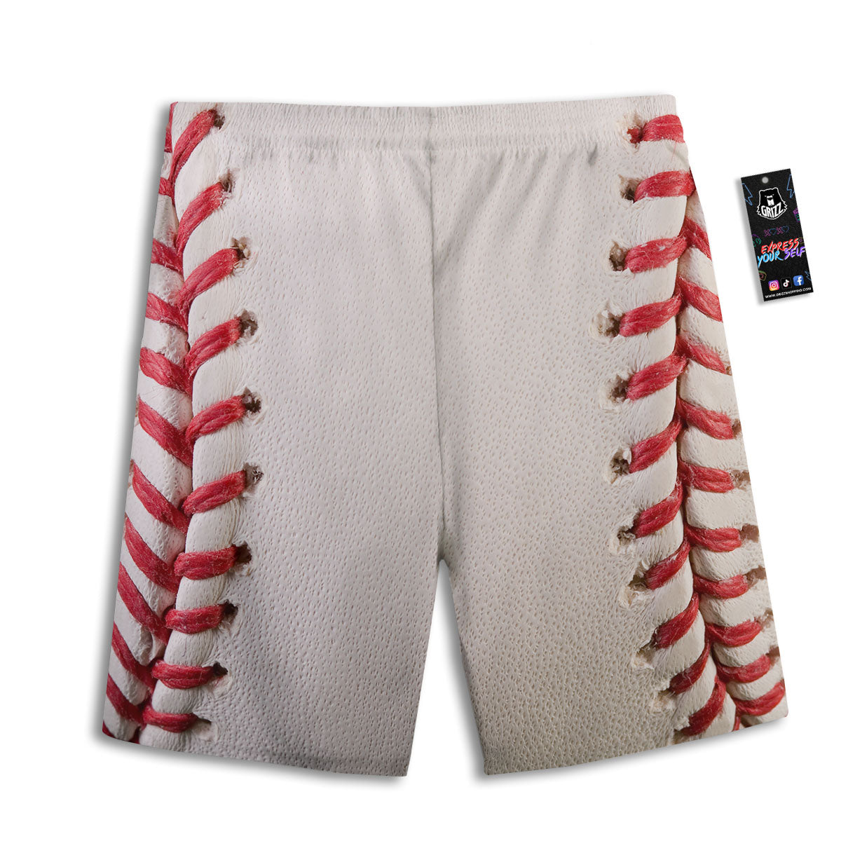 Stitching Baseball Print Men's Athletic Shorts
