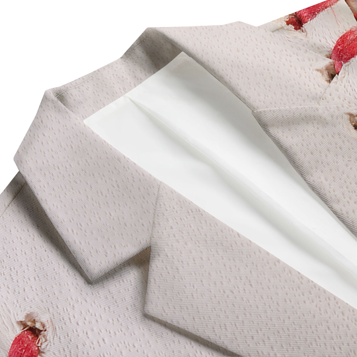 Stitching Baseball Print Men's Blazer-grizzshop