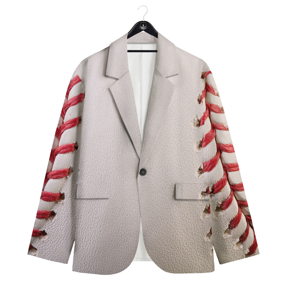 Stitching Baseball Print Men's Sport Coat-grizzshop