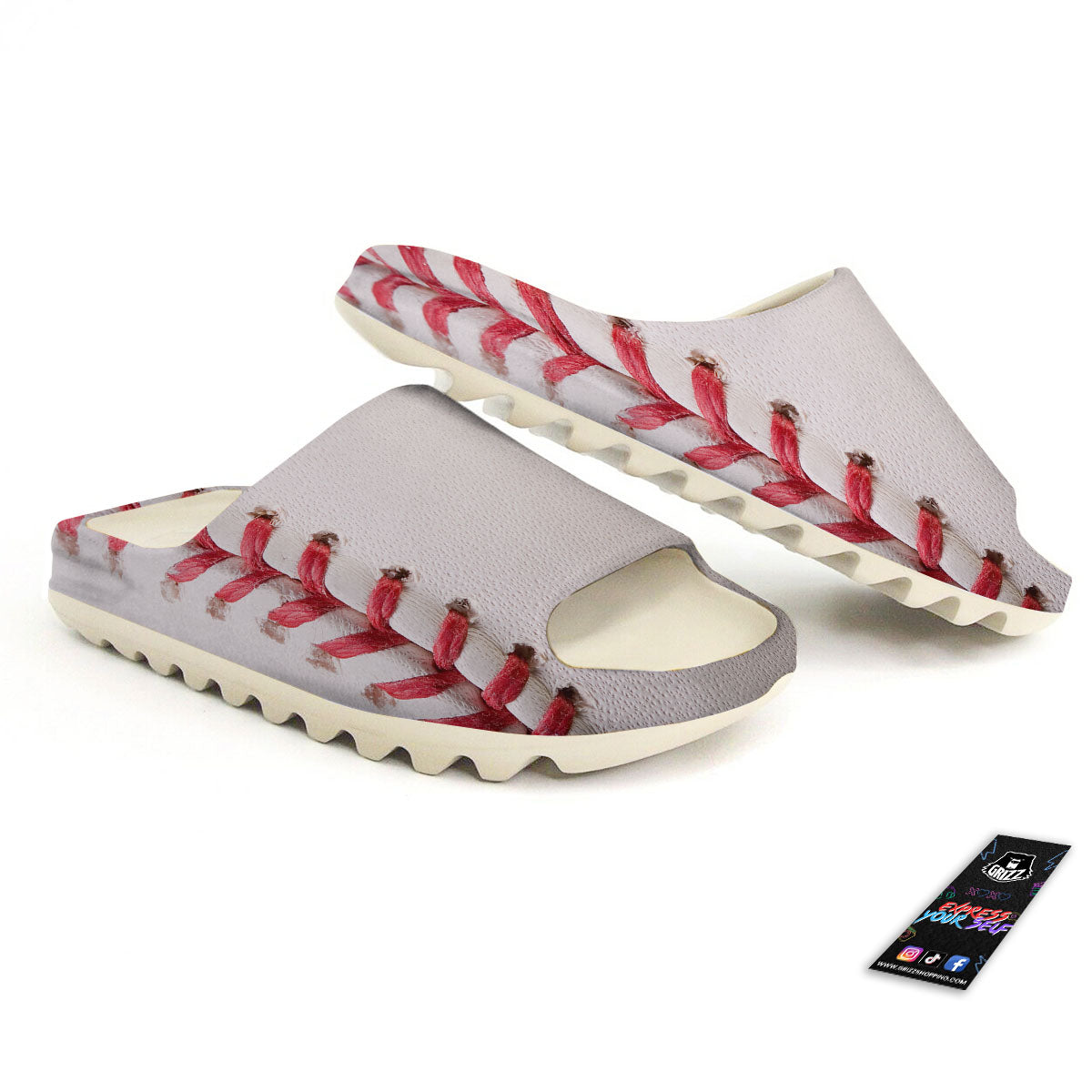 Stitching Baseball Print Sandals-grizzshop