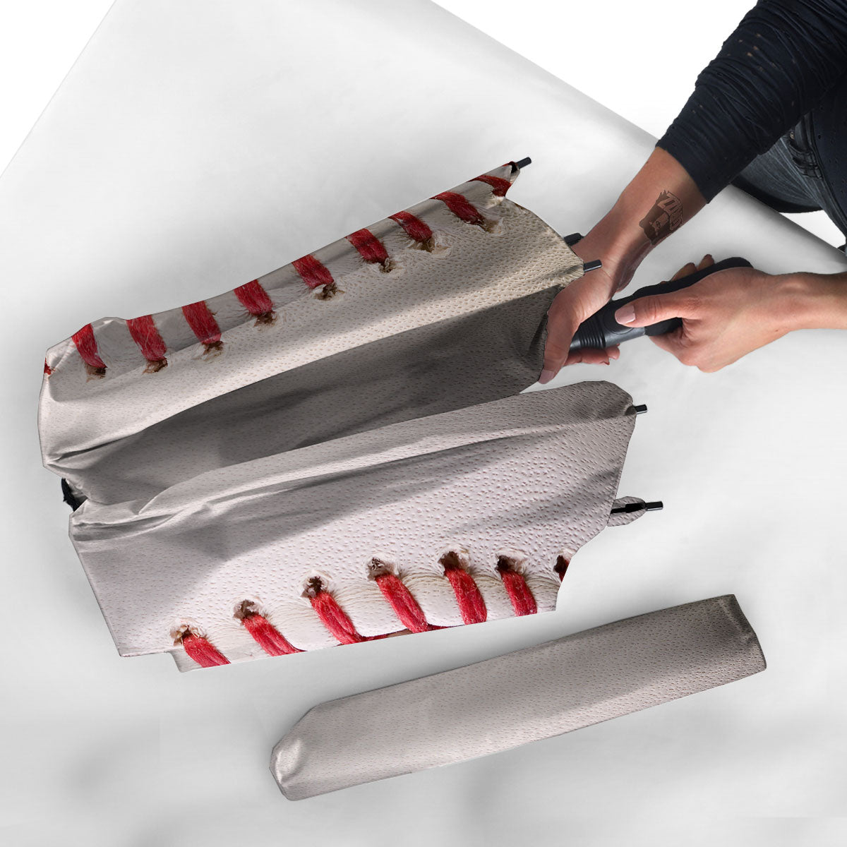 Stitching Baseball Print Umbrella-grizzshop