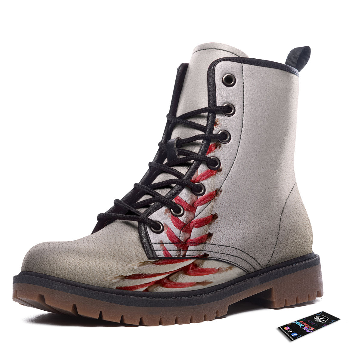 Stitching Baseball Print Work Boots-grizzshop