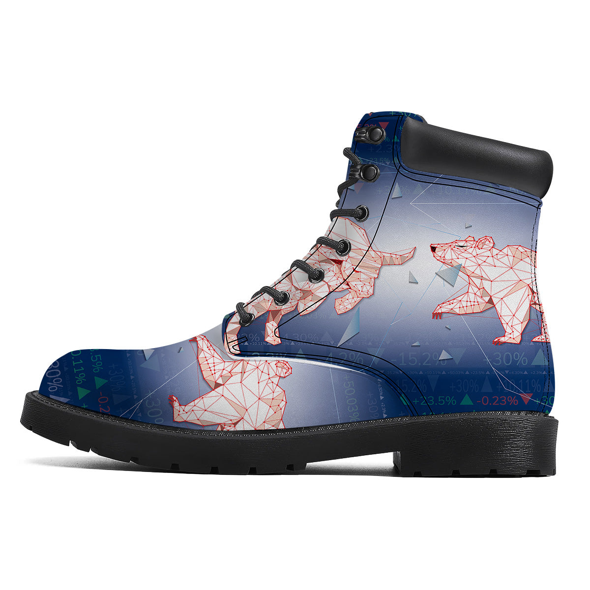 Stock Market Bear And Bull Print Boots-grizzshop
