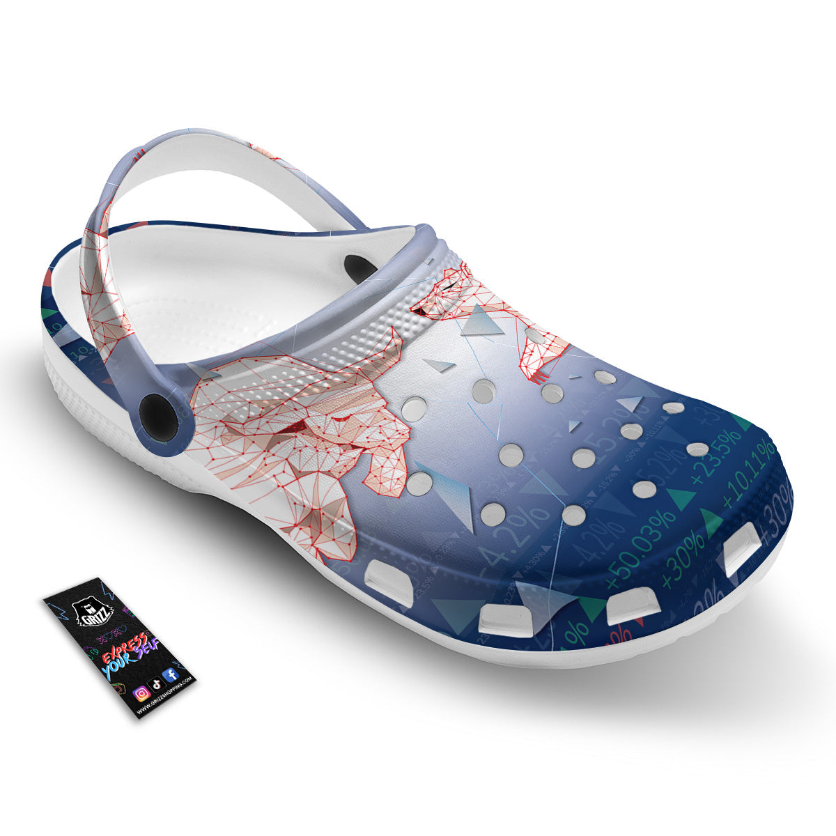 Stock Market Bear And Bull Print Clog-grizzshop
