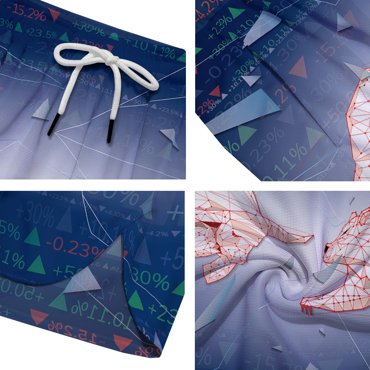 Stock Market Bear And Bull Print Men's Running Shorts-grizzshop