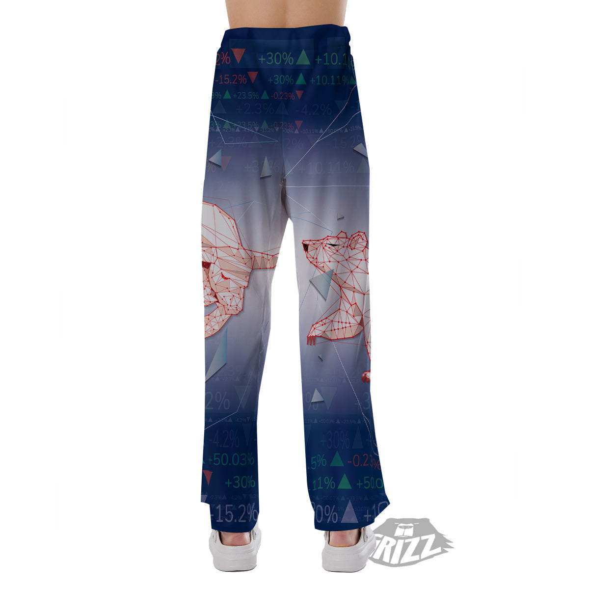 Stock Market Bear And Bull Print Pajama Pants-grizzshop