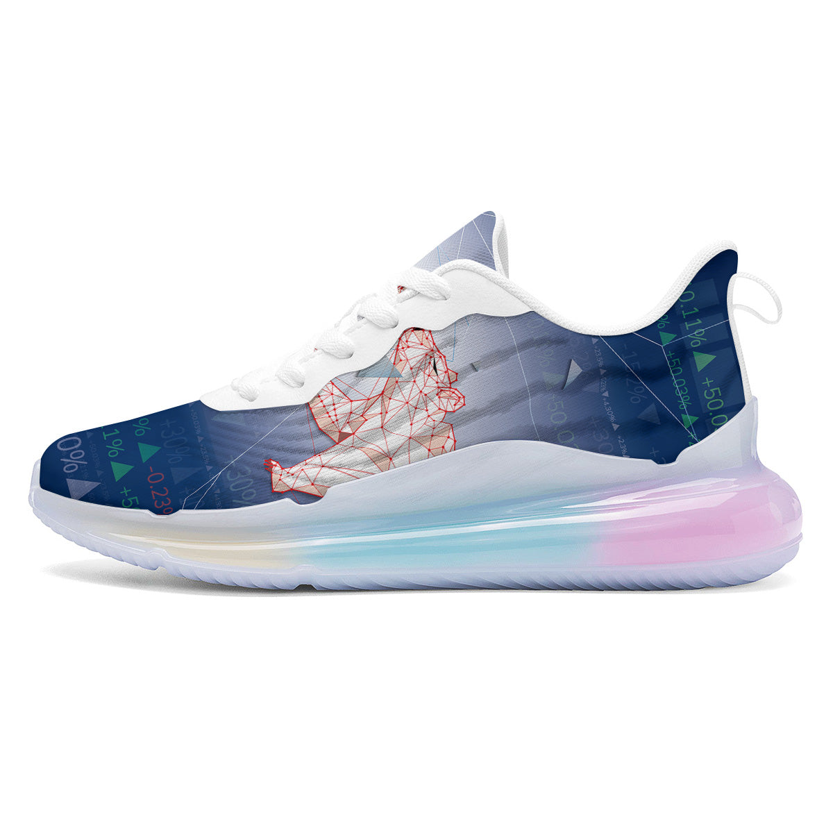 Stock Market Bear And Bull Print Running Sneakers-grizzshop