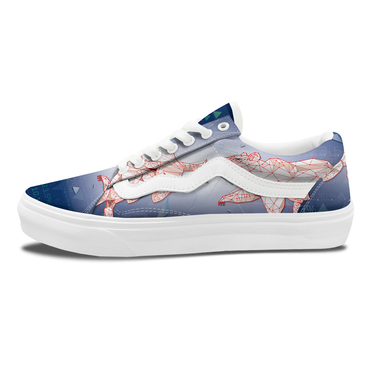 Stock Market Bear And Bull Print Skate Shoes-grizzshop