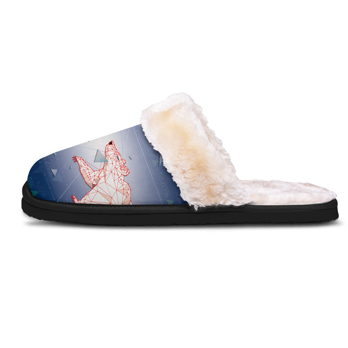 Stock Market Bear And Bull Print Slippers-grizzshop