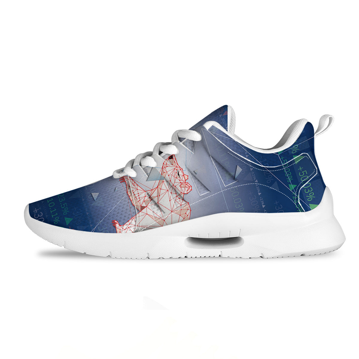 Stock Market Bear And Bull Print Tennis Shoes-grizzshop