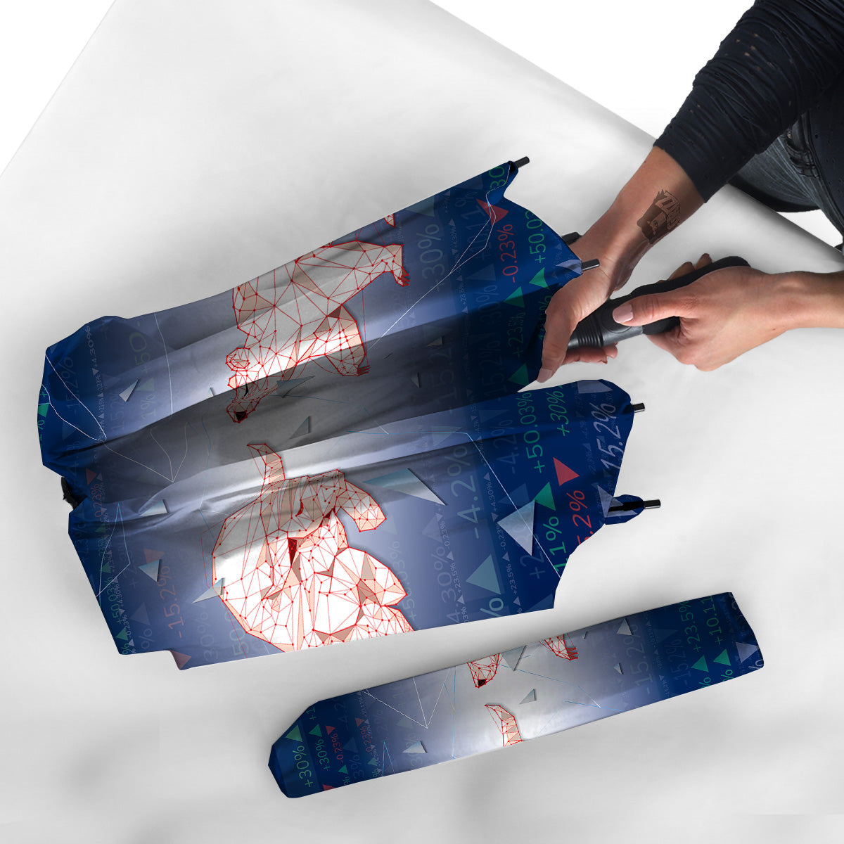 Stock Market Bear And Bull Print Umbrella-grizzshop