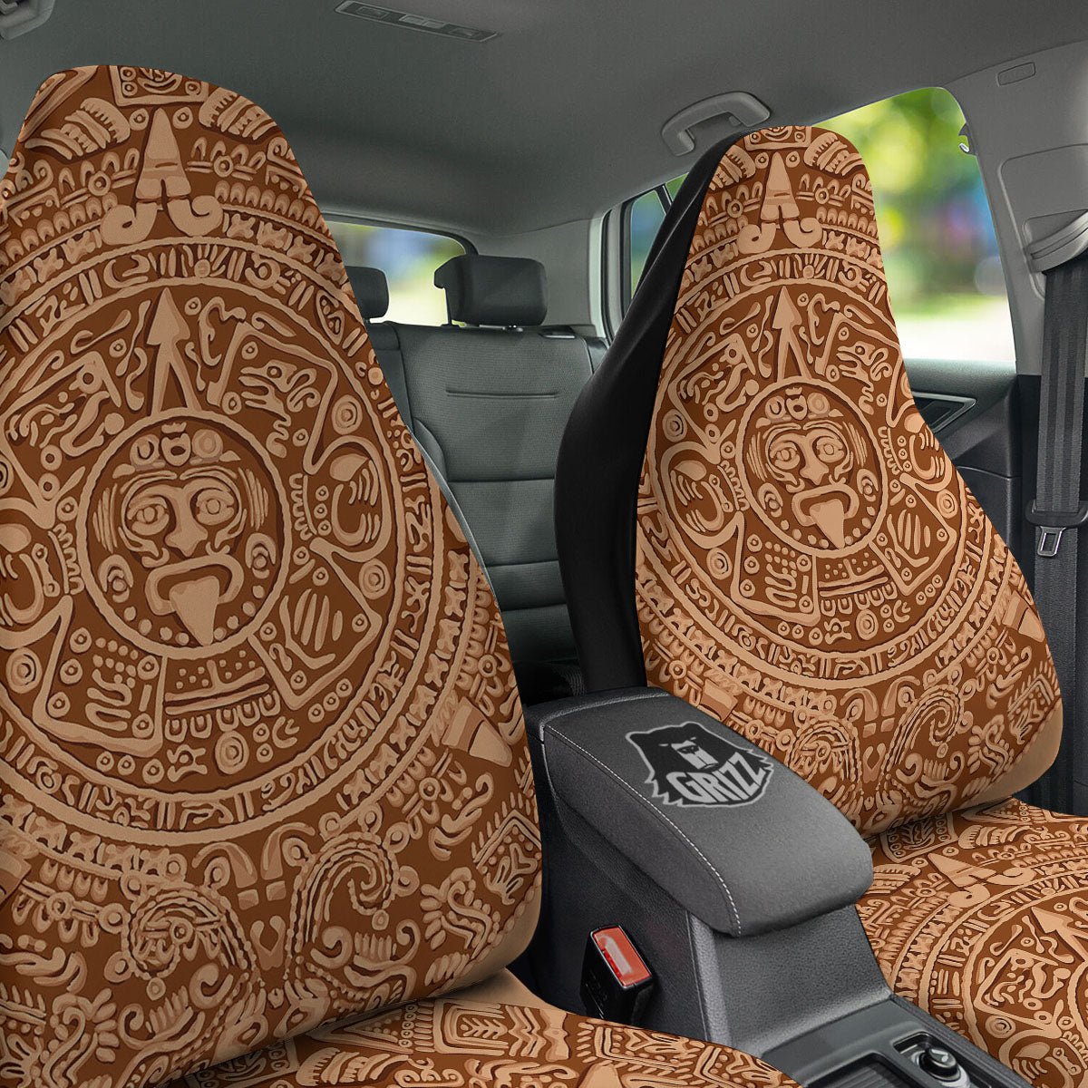 Stone Mayan Print Car Seat Covers-grizzshop