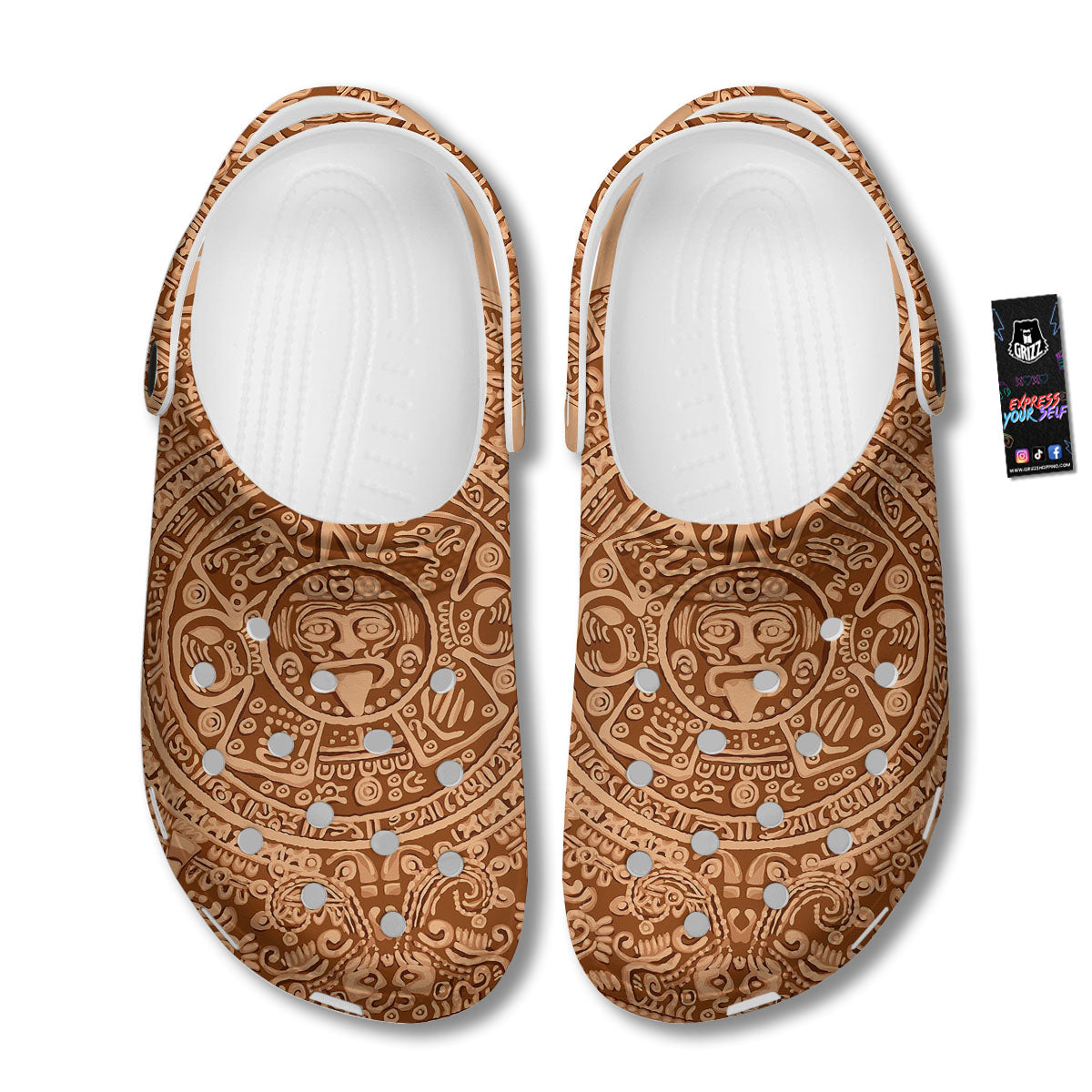 Stone Mayan Print Clog-grizzshop
