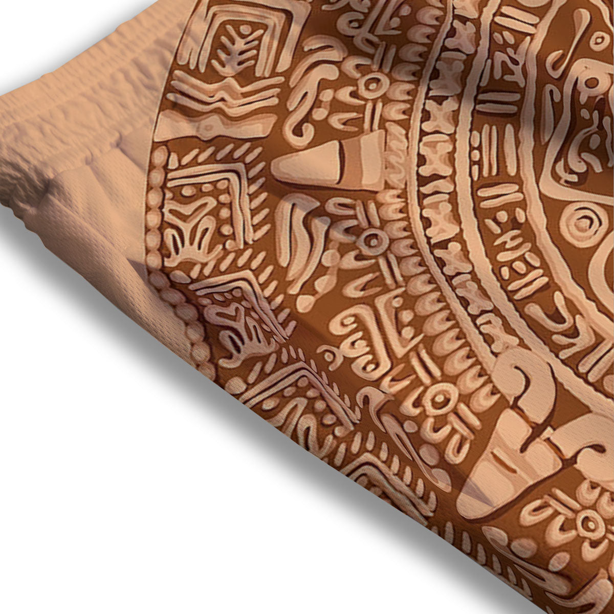Stone Mayan Print Mesh Shorts