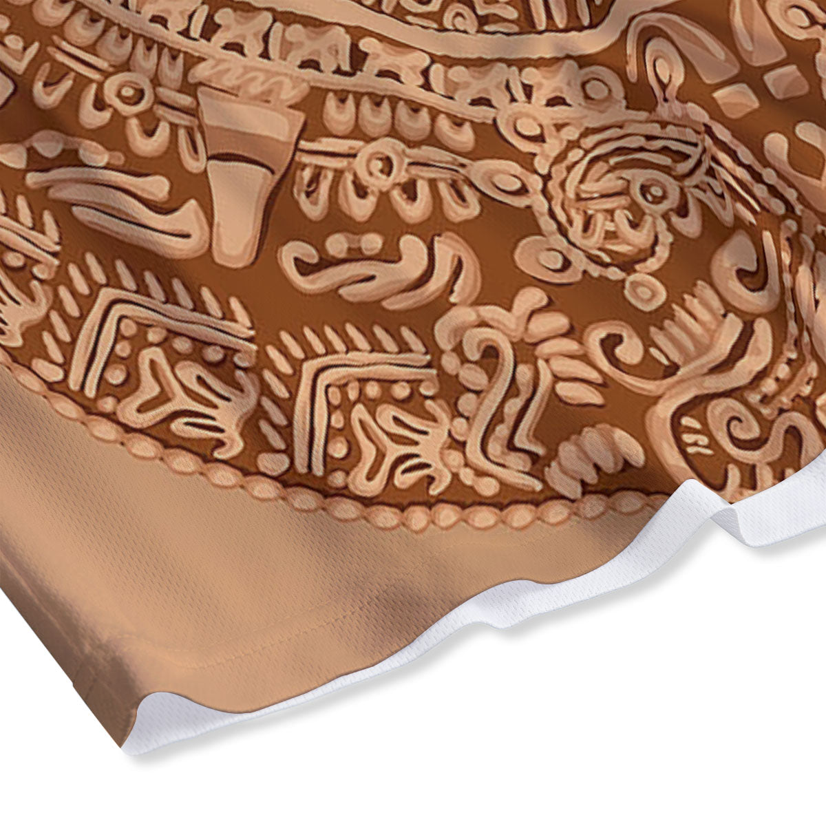 Stone Mayan Print Mesh Shorts