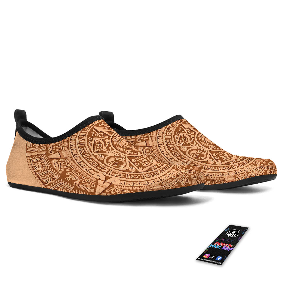 Stone Mayan Print Water Shoes-grizzshop
