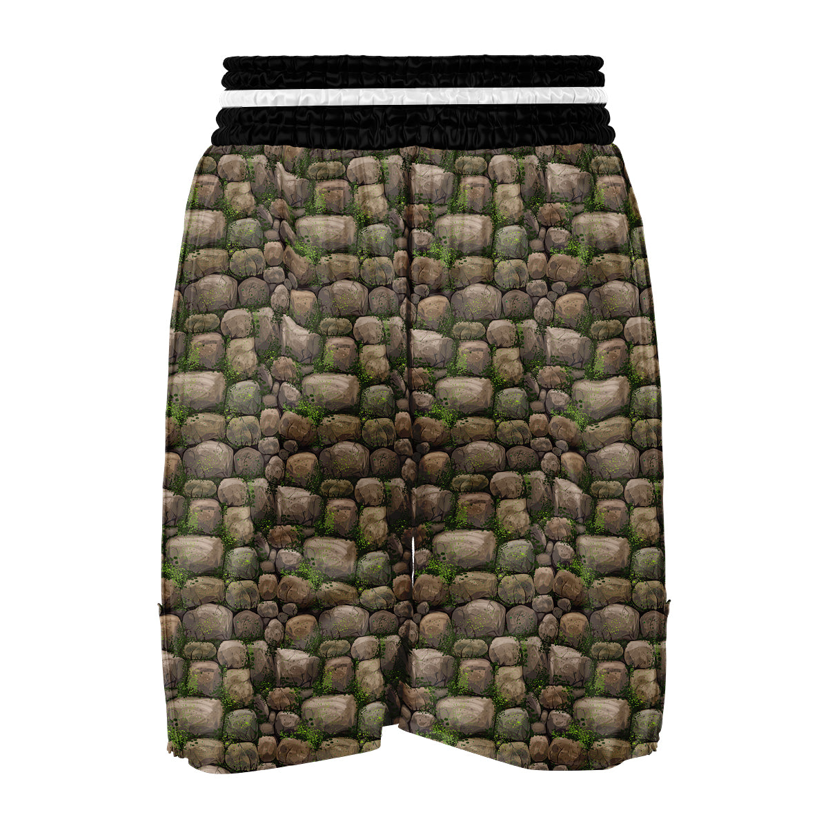 Stone Texture And Moss Print Pattern Boxing Shorts-grizzshop
