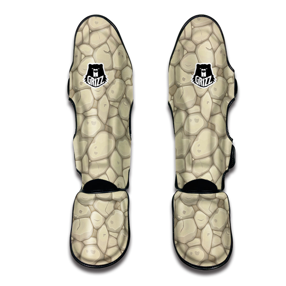 Floral Tulip Yellow Print Pattern Muay Thai Shin Guards
