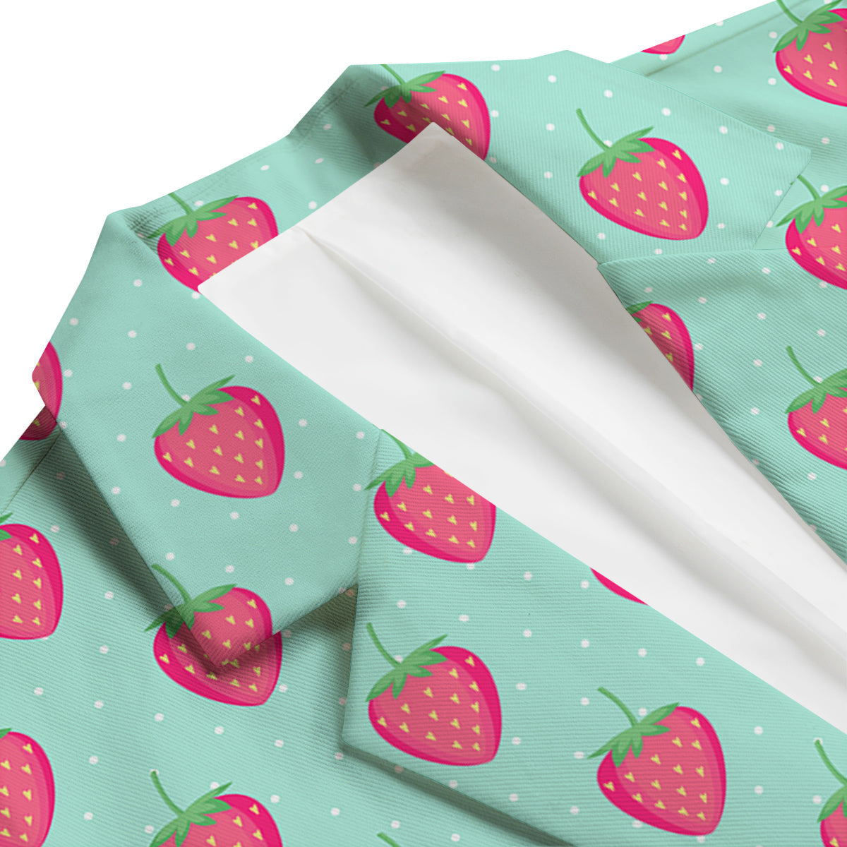Strawberry Print Pattern Men's Blazer-grizzshop
