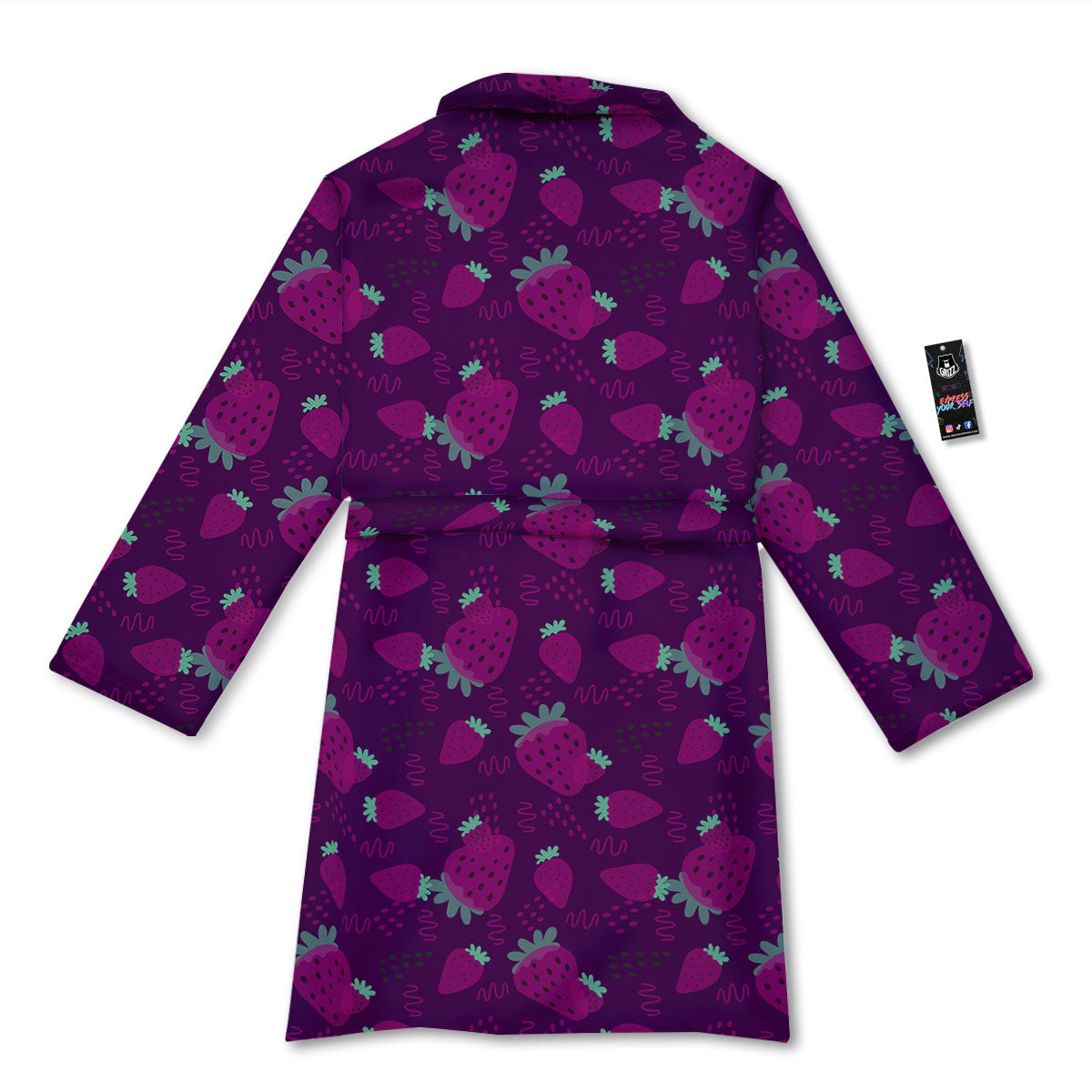 Strawberry Purple Print Pattern Bathrobe-grizzshop