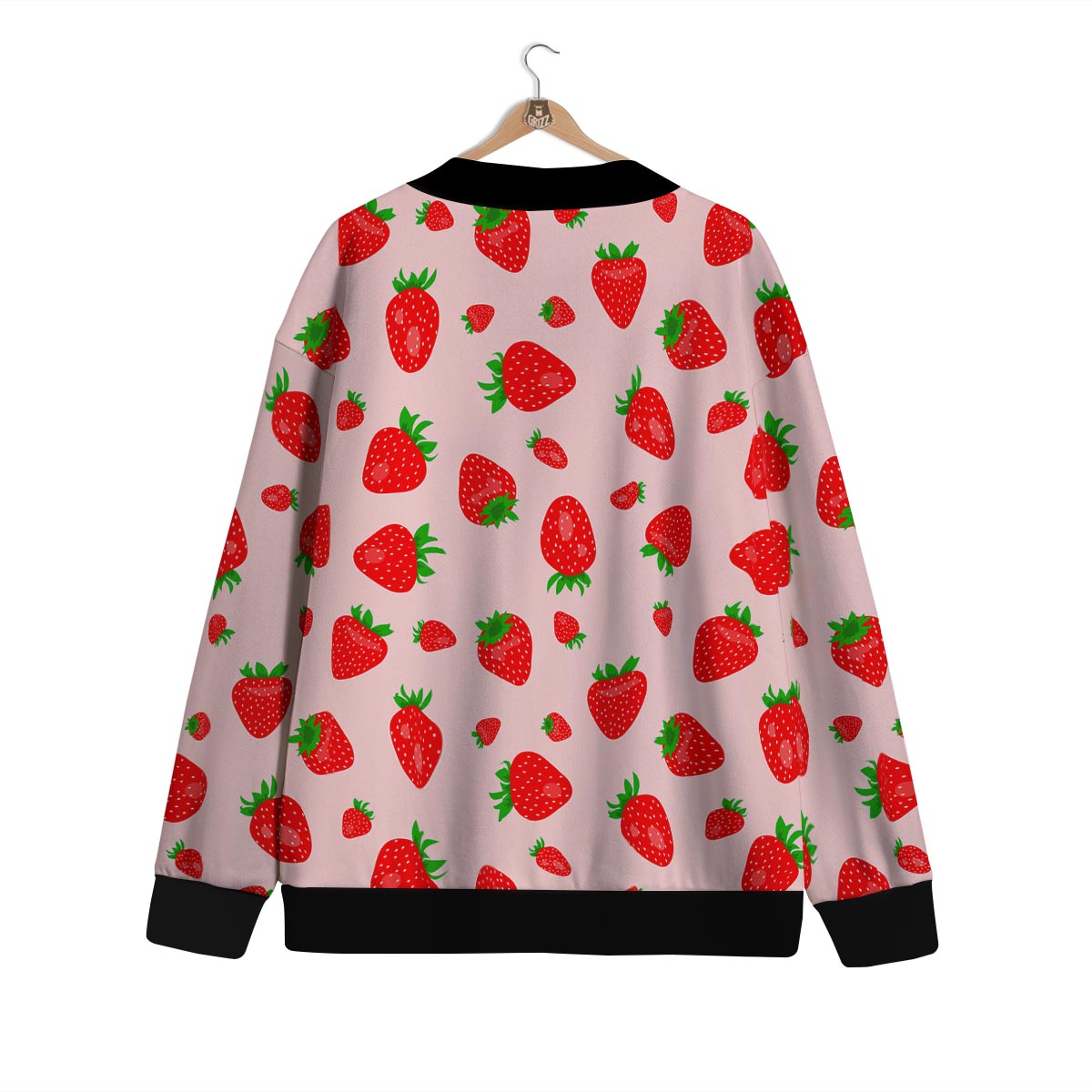 Strawberry Red Print Pattern Cardigan-grizzshop