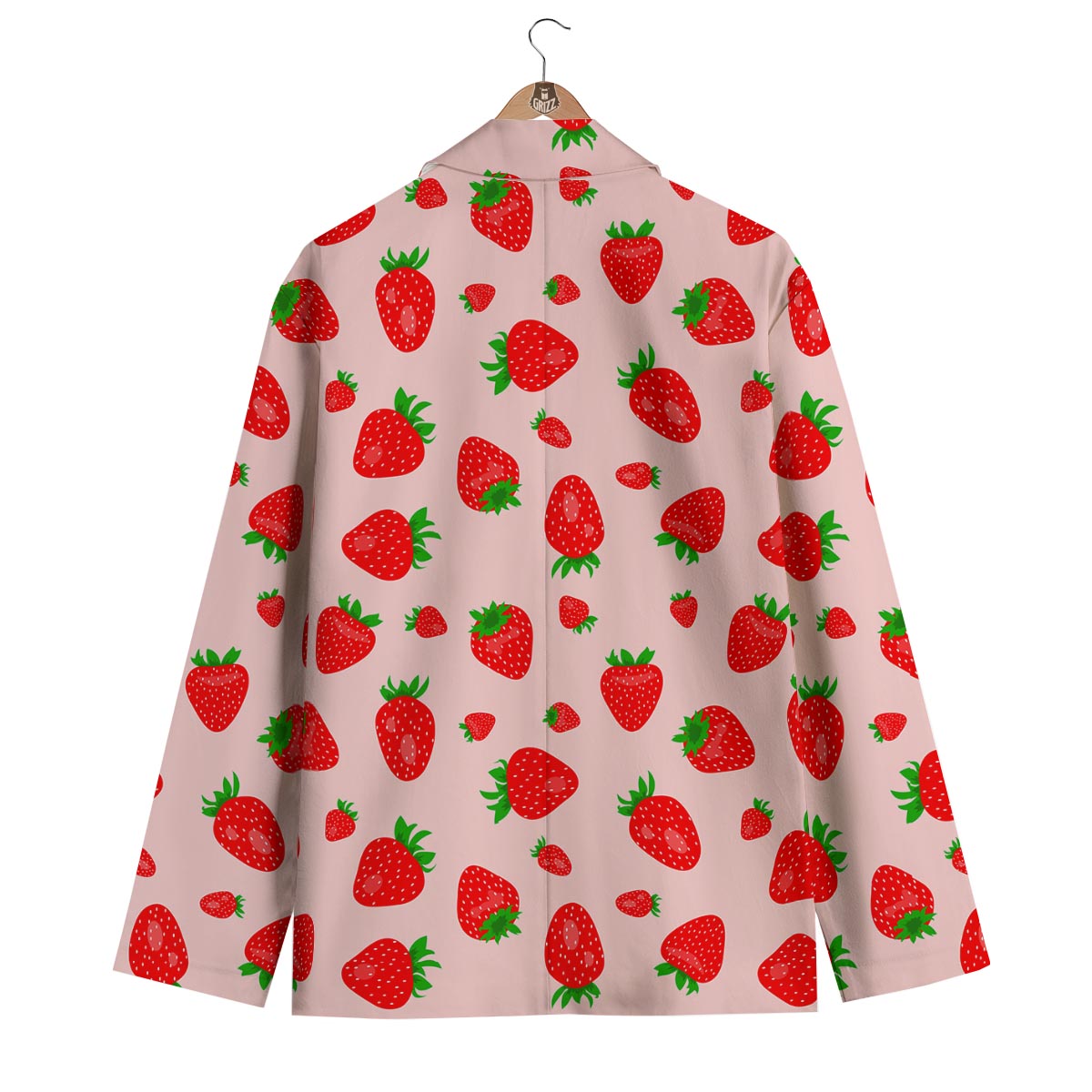 Strawberry Red Print Pattern Men's Blazer-grizzshop