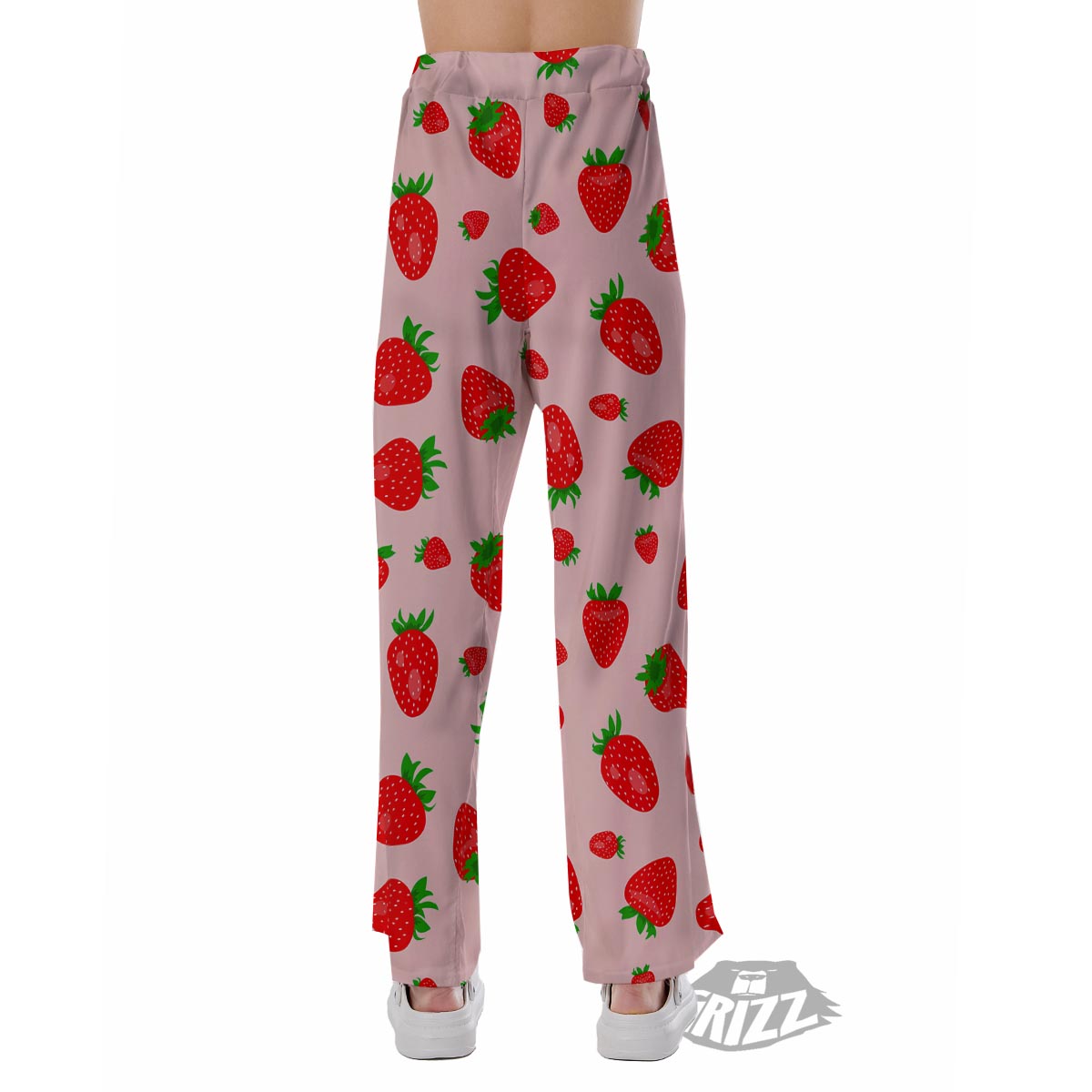 Strawberry Red Print Pattern Pajama Pants-grizzshop