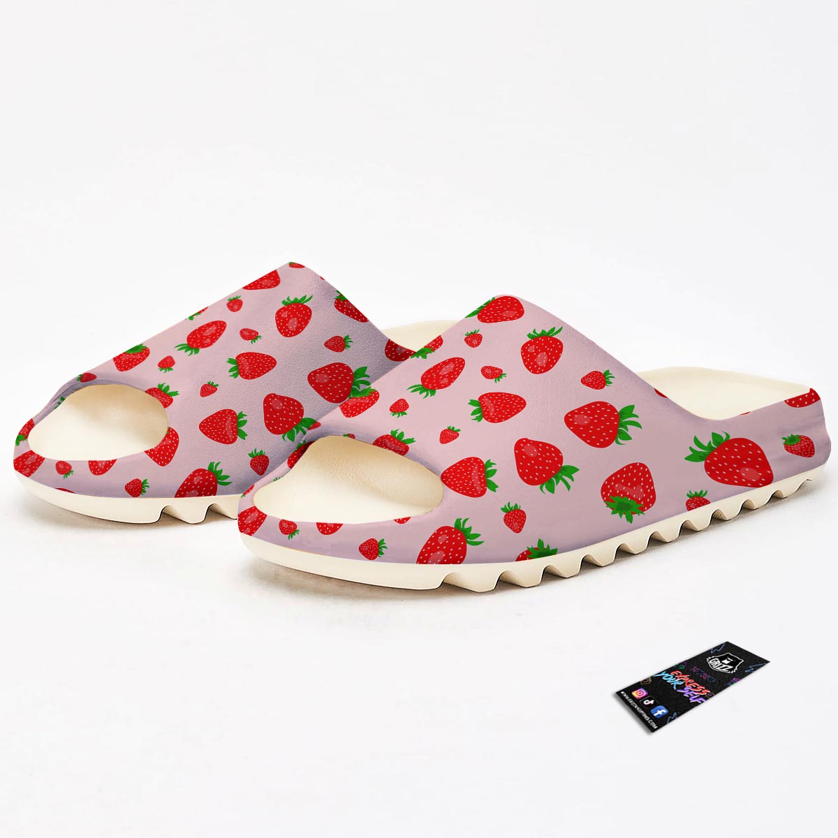Strawberry Red Print Pattern Sandals-grizzshop