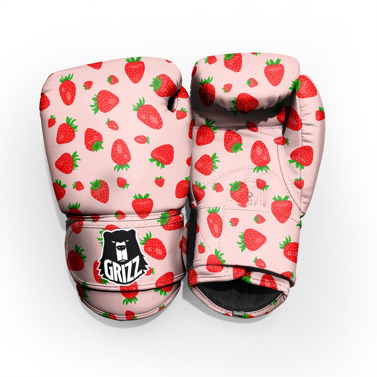 Strawberry Red Print Pattern Sparring Gloves-grizzshop