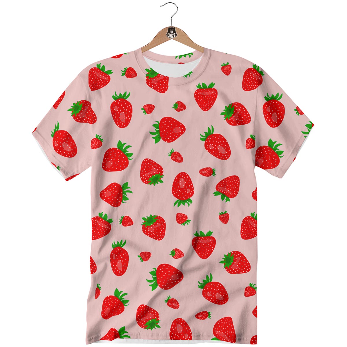 Strawberry Red Print Pattern T-Shirt-grizzshop