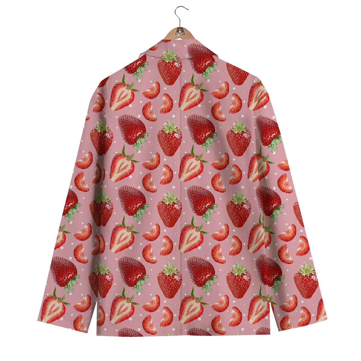 Strawberry Slice Print Pattern Men's Blazer-grizzshop