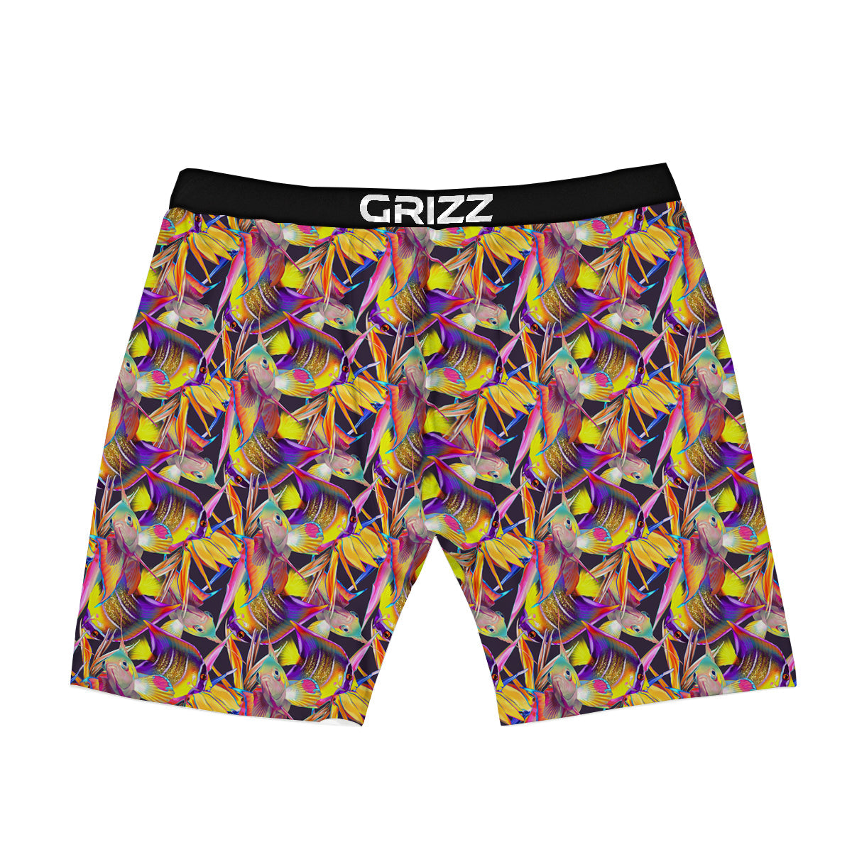 Strelitzia and Fish Tropical Exotic Print Pattern Boxer Briefs-grizzshop