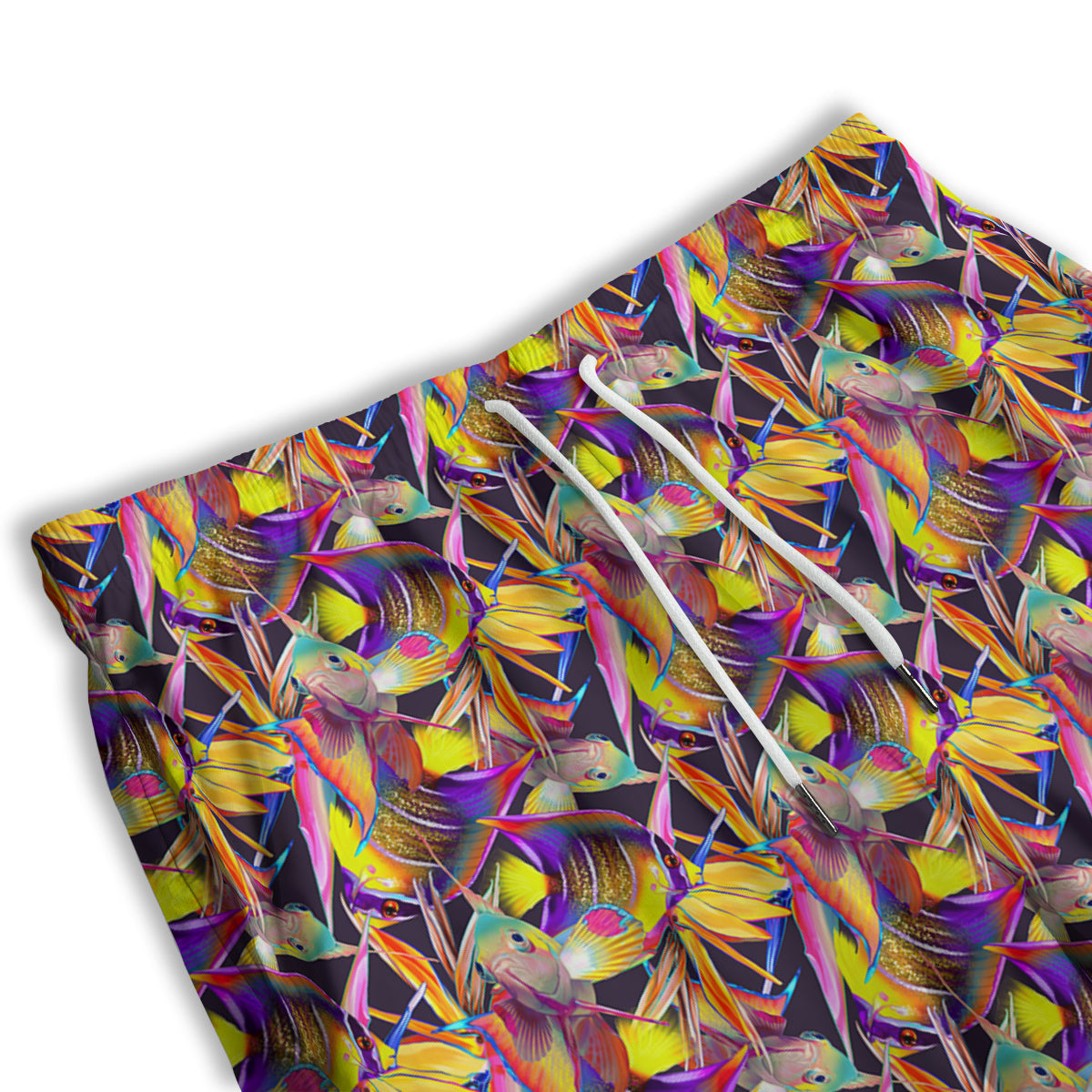 Strelitzia and Fish Tropical Exotic Print Pattern Men's Athletic Shorts